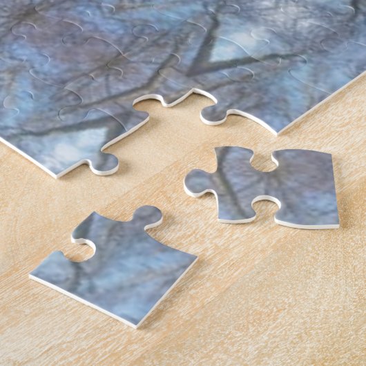 Black Blue Geometric Cross Diamonds Patroon Legpuzzel (Zijkant)