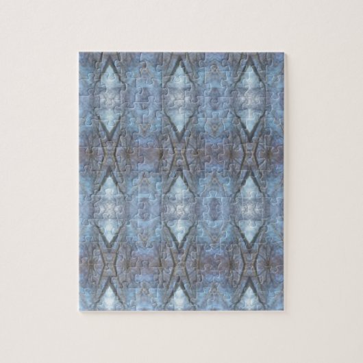 Black Blue Geometric Cross Diamonds Patroon Legpuzzel (Verticaal)