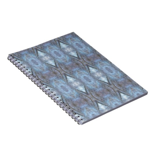 Black Blue Geometric Cross Diamonds Patroon Notitieboek (Rechterzijde)