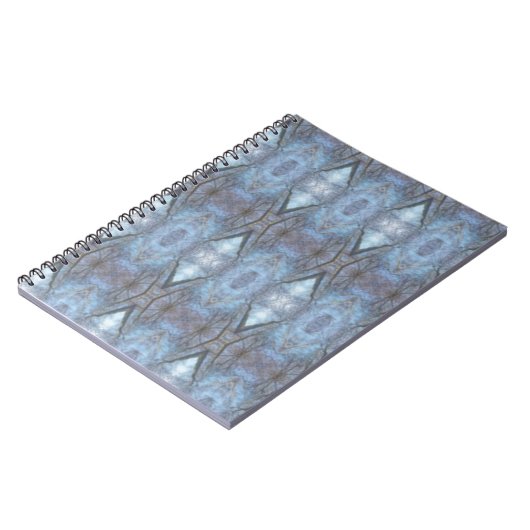 Black Blue Geometric Cross Diamonds Patroon Notitieboek (Linkerzijde)