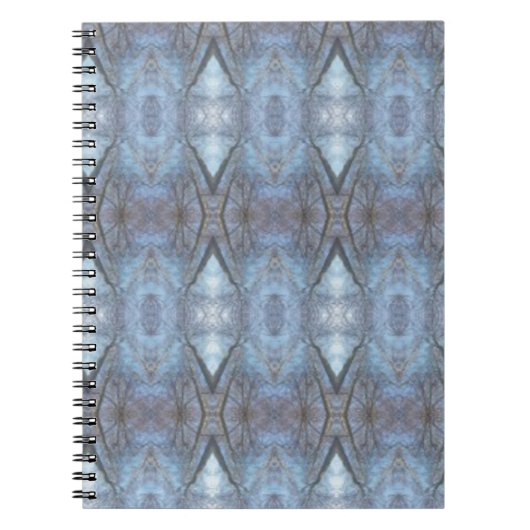 Black Blue Geometric Cross Diamonds Patroon Notitieboek (Voorkant)