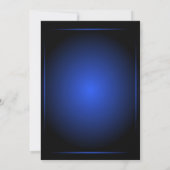 Black & Blue Glow Monogram Sci-fi - Uitnodiging (Achterkant)