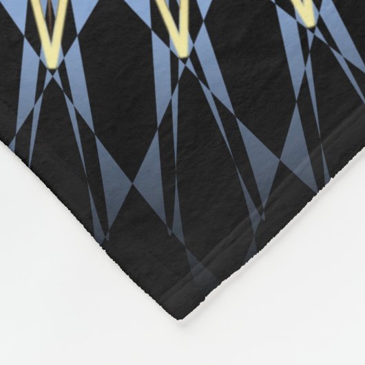 Black Blue Gold Mandala Turtle Coastal Fleece Deken (Hoek)