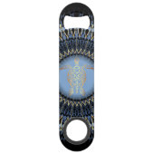 Black Blue Gold Mandala Turtle Coastal Speed Flessenopener (Achterkant)