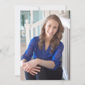 Black Blue Gold Polka Dot "Off to College" uitnodi Kaart (Achterkant)