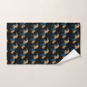 BLACK BLUE GOLD UNICORN BATHROOM TOWEL BAD HANDDOEK (Handdoek)