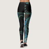 Black Blue Green Digital Abstract Leggings (Achterkant)