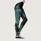 Black Blue Green Digital Abstract Leggings (Rechts)
