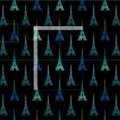 Black Blue Green Fabric van de Eiffeltoren van Par Stof (Delen)
