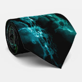 Black Blue Green Neon Marble Stropdas (Opgerold)