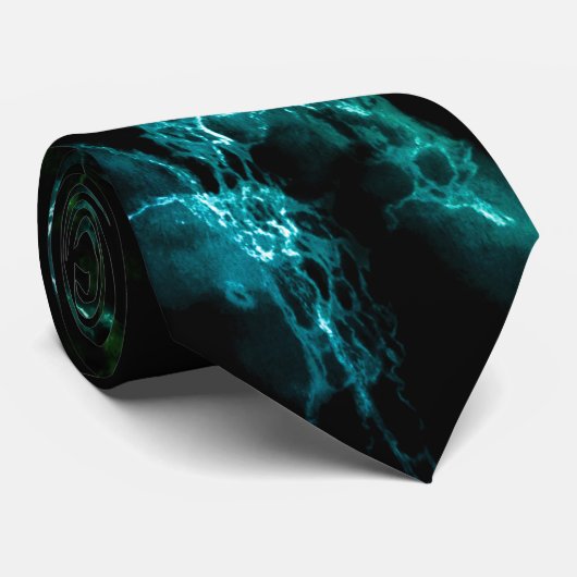 Black Blue Green Neon Marble Stropdas (Opgerold)