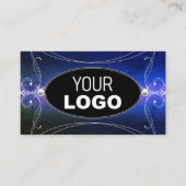 Black Blue Green  Sparkle Diamonds met Logo Visitekaartje (Voorkant)