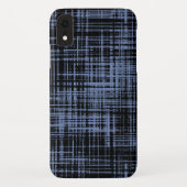 Black Blue Grey Abstract Stripe Patroon Case-Mate iPhone Case (Achterkant)