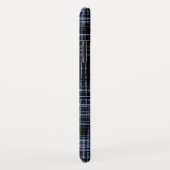 Black Blue Grey Abstract Stripe Patroon Case-Mate iPhone Case (Achterkant/rechts)