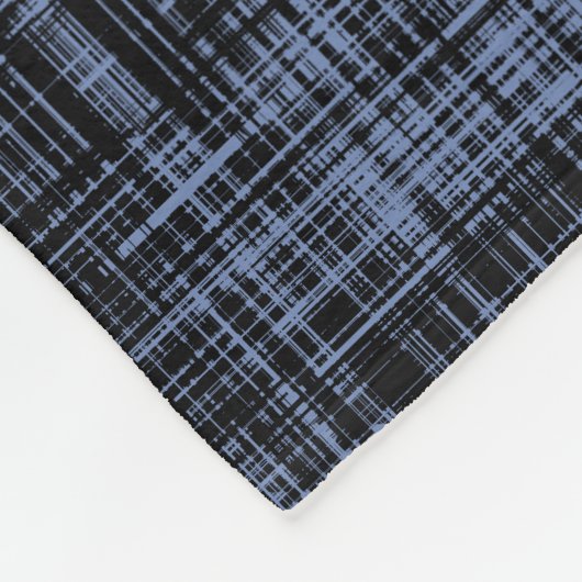 Black Blue Grey Abstract Stripe Patroon Fleece Deken (Hoek)