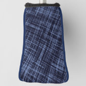 Black Blue Grey Abstract Stripe Patroon Golfheadcover (Draai 90)