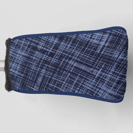 Black Blue Grey Abstract Stripe Patroon Golfheadcover (Voorkant)