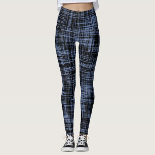 Black Blue Grey Abstract Stripe Patroon Leggings