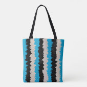 Black Blue Grey Abstract Stripe Patroon Tote Bag (Achterkant)