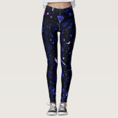 Black Blue Groovy Leggings (Voorkant)