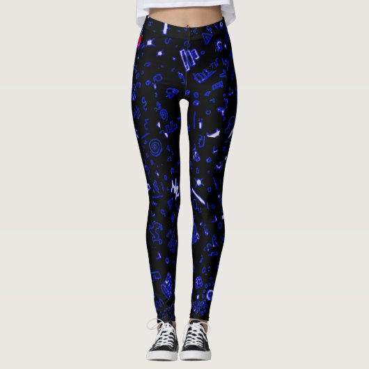 Black Blue Groovy Leggings (Voorkant)