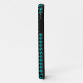 Black Blue Houndstooth Monogrammed Pattern Case-Mate iPhone Case (Achterkant/links)