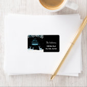 Black Blue Merry-kerstlabel Etiket (Insitu)