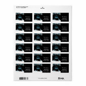 Black Blue Merry-kerstlabel Etiket (Full Sheet)