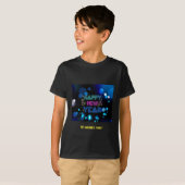 Black & Blue Midnight Sparkle Neon Glow New Year  T-shirt (Voorkant volledig)