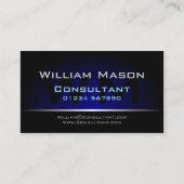 Black Blue Monogram Professional - Visitekaartje (Voorkant)
