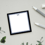 Black Blue Monogrammed Post-it Notes<br><div class="desc">Monogrammed-notebooks met een lijst zwart en blauw van de marine. Voeg je initialen en naam toe. Een eenvoudig en schoon ontwerp voor iedereen.</div>