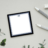 Black Blue Monogrammed Post-it Notes