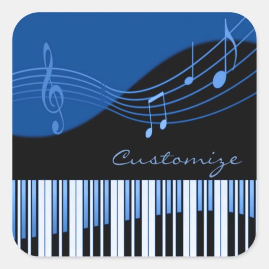 Black & Blue Musical Melody Stickers (Voorkant)