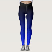 Black Blue Ombre gradiënt Leggings (Voorkant)