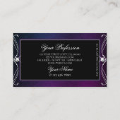 Black Blue Paars Sparkle Diamonds  Ornament Visitekaartje (Achterkant)