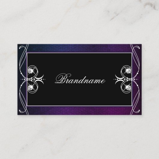 Black Blue Paars Sparkle Diamonds  Ornament Visitekaartje (Voorkant)