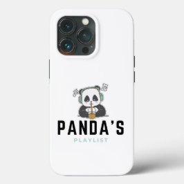 Black Blue Panda's afspeellijst iPhone 13 Pro Hoes