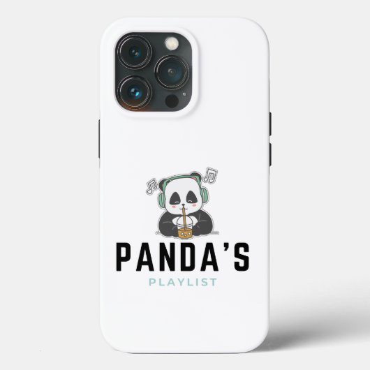 Black Blue Panda's afspeellijst iPhone 13 Pro Hoes (Achterkant)
