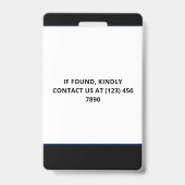 Black Blue Photo & Taller Logo Press ID Badge (Achterkant)