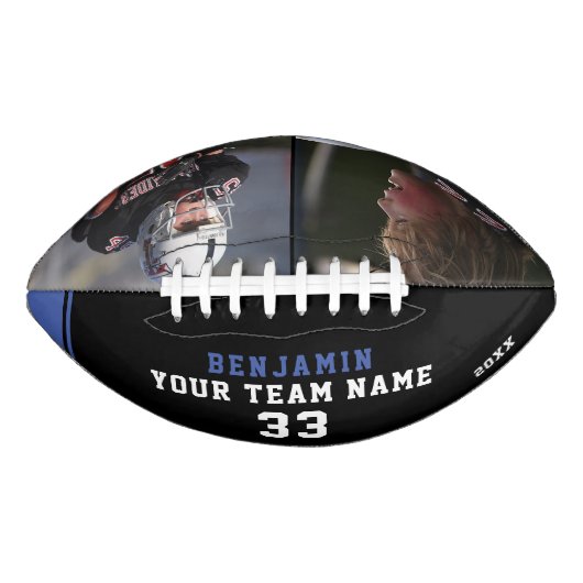Black Blue Player Name Number Team 2 Foto American Football (Voorkant)