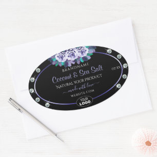 Black Blue Product Packaging Labels Diamonds Logo