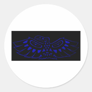 Black Blue Raven Ronde Sticker