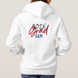 Black Blue Red Gold Foil Afstudeerder jaar aangepa Hoodie