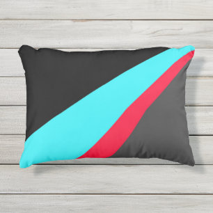 Black Blue Red Grey Pattern Buitenkussen