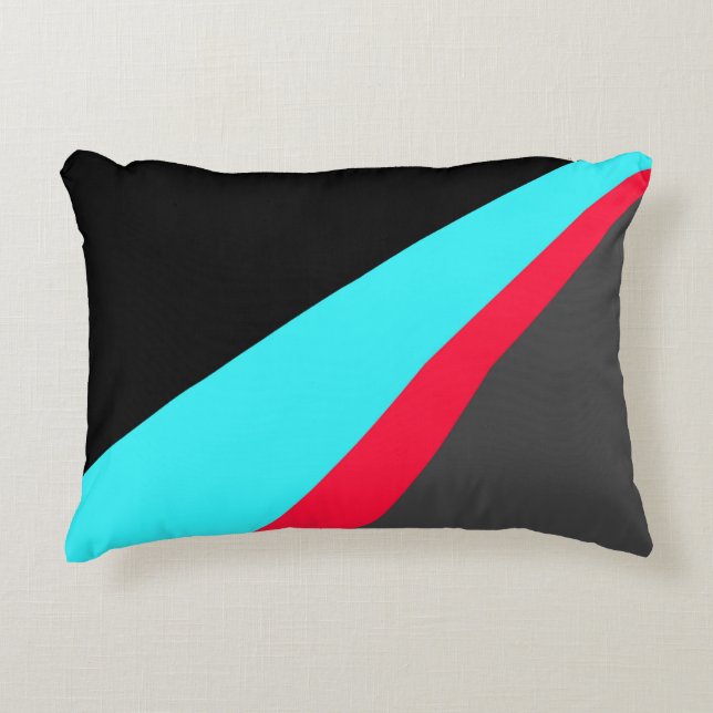 Black Blue Red Grey Pattern Decoratief Kussen (Voorkant)