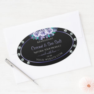 Black Blue Rozen Product Packaging Labels Diamonds