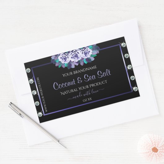 Black Blue Rozen Product Packaging Labels Diamonds (Envelop)