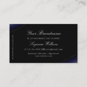 Black Blue Silver Decor met mousserende diamanten Visitekaartje (Achterkant)