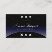 Black Blue Silver Decor met mousserende diamanten Visitekaartje (Voorkant)
