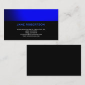 Black Blue Simple Plain Visitekaartje (Voorkant / Achterkant)